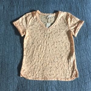 NWT Maje Trompette Devoré Cotton-Blend T-Shirt